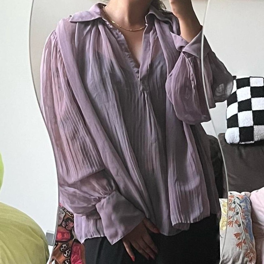 Purple sheer blouse